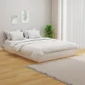 Cadre de lit blanc bois massif 120x190 cm petit double