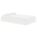 Cadre de lit blanc bois massif 120x190 cm petit double