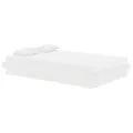 Cadre de lit blanc bois massif 120x190 cm petit double