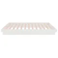 Cadre de lit blanc bois massif 120x190 cm petit double
