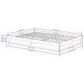 Cadre de lit blanc bois massif 120x190 cm petit double