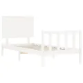 Cadre de lit avec tête de lit blanc 90x200 cm bois massif