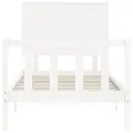 Cadre de lit avec tête de lit blanc 90x200 cm bois massif