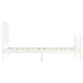 Cadre de lit avec tête de lit blanc 90x200 cm bois massif