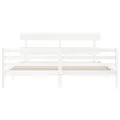 Cadre de lit avec tête de lit blanc 200x200 cm bois massif
