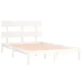 Cadre de lit Blanc Bois massif 200x200 cm