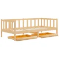 Lit de repos avec tiroirs 90x200 cm Bois de pin massif