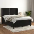 cadre de lit avec matelas Noir 140x190 cm Velours
