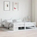 Cadre de lit Blanc Bois de pin massif 160x200 cm