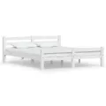 Cadre de lit Blanc Bois de pin massif 160x200 cm