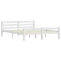 Cadre de lit Blanc Bois de pin massif 160x200 cm