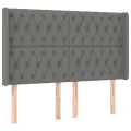 cadre de lit matelas LED Gris foncé 140x190 cm Tissu