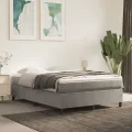 cadre de lit et matelas Gris clair 140x190cm Velours