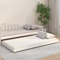 Cadre de lit blanc 100x200 cm bois de pin massif
