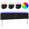Tête de lit à LED Noir 200x5x78/88 cm Tissu