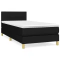 cadre de lit avec matelas Noir 100x200 cm Tissu