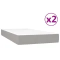 cadre de lit avec matelas Gris clair 200x200cm Tissu