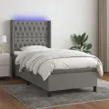 cadre de lit matelas LED Gris foncé 80x200cm Tissu