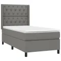 cadre de lit matelas LED Gris foncé 80x200cm Tissu