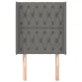 Tête de lit avec oreilles Gris foncé 83x16x118/128 cm Tissu