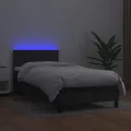 cadre de lit avec matelas et LED Noir 80x200 cm