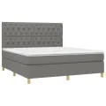 cadre de lit et matelas et LED Gris foncé 160x200 cm