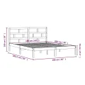 Cadre de lit Blanc Bois de pin massif 160x200 cm