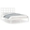 Cadre de lit Blanc Bois massif 140x190 cm