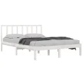 Cadre de lit Blanc Bois de pin massif 140x200 cm