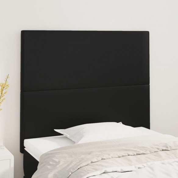 Têtes de lit 2 pcs Noir 100x5x78/88 cm Similicuir