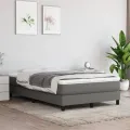 cadre de lit avec matelas Gris foncé 120x200cm Tissu