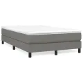 cadre de lit avec matelas Gris foncé 120x200cm Tissu