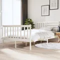 Cadre de lit Blanc Bois massif 120x190 cm Petit Double