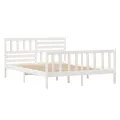 Cadre de lit Blanc Bois massif 120x190 cm Petit Double