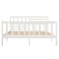 Cadre de lit Blanc Bois massif 120x190 cm Petit Double