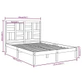 Cadre de lit Blanc Bois massif 120x190 cm Petit Double
