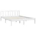 Cadre de lit Blanc Bois de pin massif 135x190 cm Double