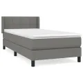 cadre de lit avec matelas Gris foncé 100x200cm Tissu