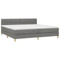 cadre de lit et matelas et LED Gris foncé 200x200 cm