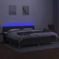 cadre de lit et matelas et LED Gris foncé 200x200 cm