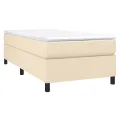 cadre de lit Crème 90x190 cm Tissu