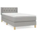 cadre de lit avec matelas Gris clair 80x200 cm Tissu