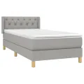 cadre de lit avec matelas Gris clair 80x200 cm Tissu