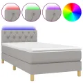 cadre de lit avec matelas et LED Gris clair 80x200cm