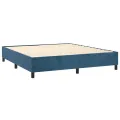 cadre de lit Bleu foncé 160x200 cm Velours