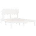 Cadre de lit Blanc 140x200 cm Bois massif