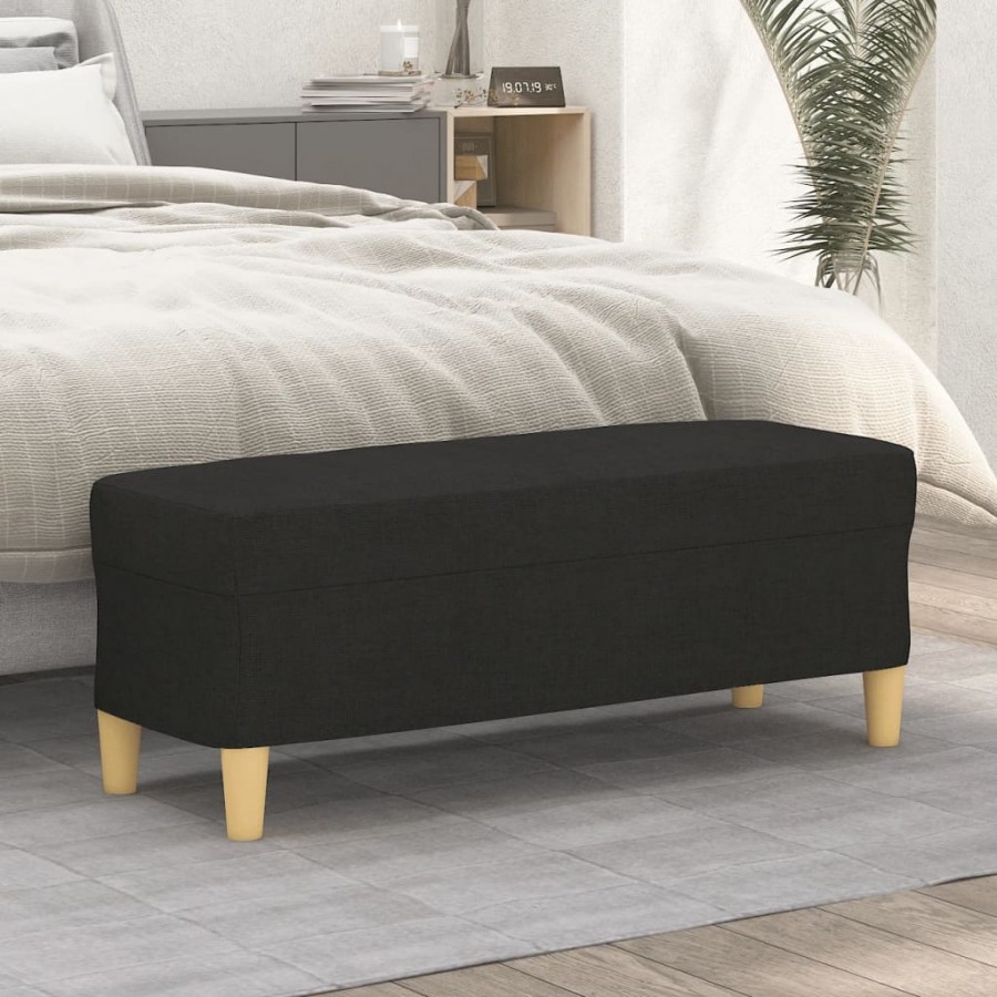 Banc Noir 100x35x41 cm Tissu