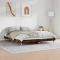 Cadre de lit chêne fumé 140x200 cm bois d'ingénierie
