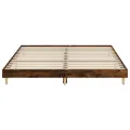 Cadre de lit chêne fumé 140x200 cm bois d'ingénierie