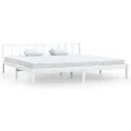 Cadre de lit Blanc Bois de pin massif 180x200 cm Super King